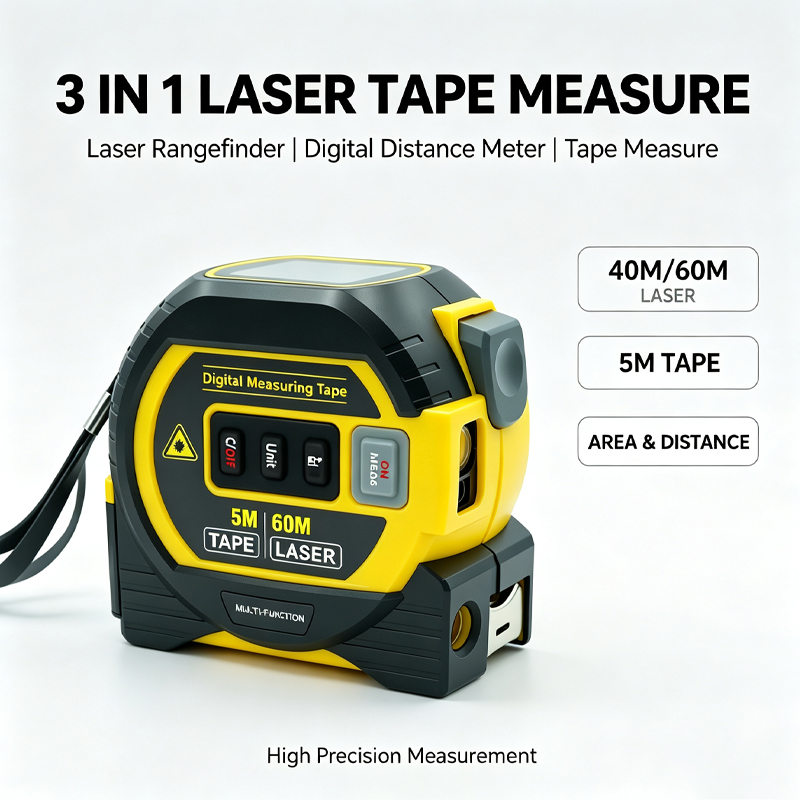 Digital Tape Measure 5M Laser - Lazer Metre Ölçüm Cihazı Bina Ölçüm