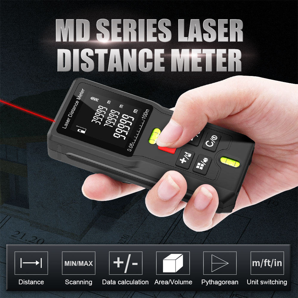 Laser Distance Meter With Bubble Level - BOAYAL Lazer Mesafe Ölçer, 2 Su