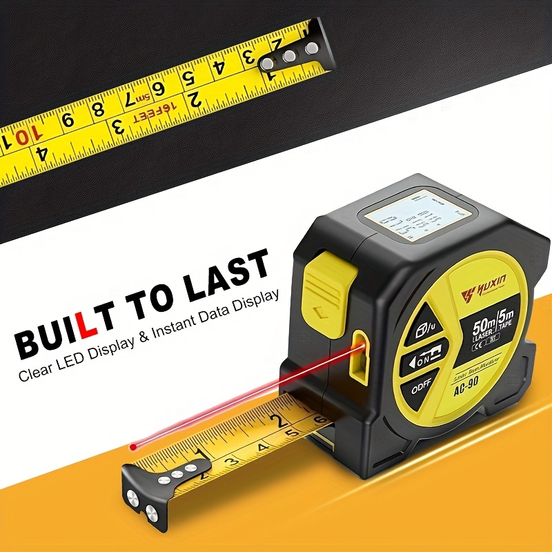 Digital Tape Measure 5M Laser - Lazer Mezura, Yüksek Hassasiyetli Çok Fonksiyonlu