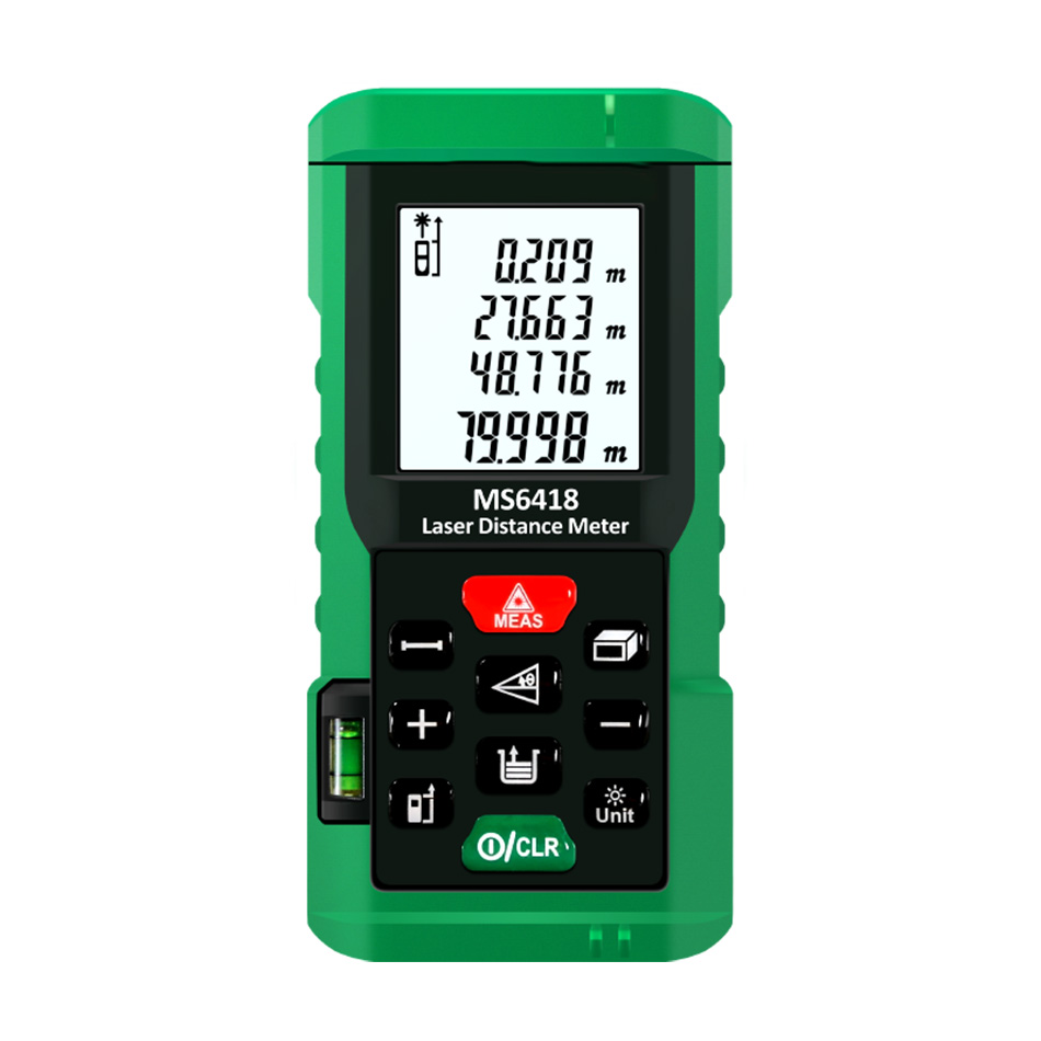 Laser Distance Meter With Bubble Level - Yüksek Kaliteli MS6418 Lazer Mesafe Ölçer