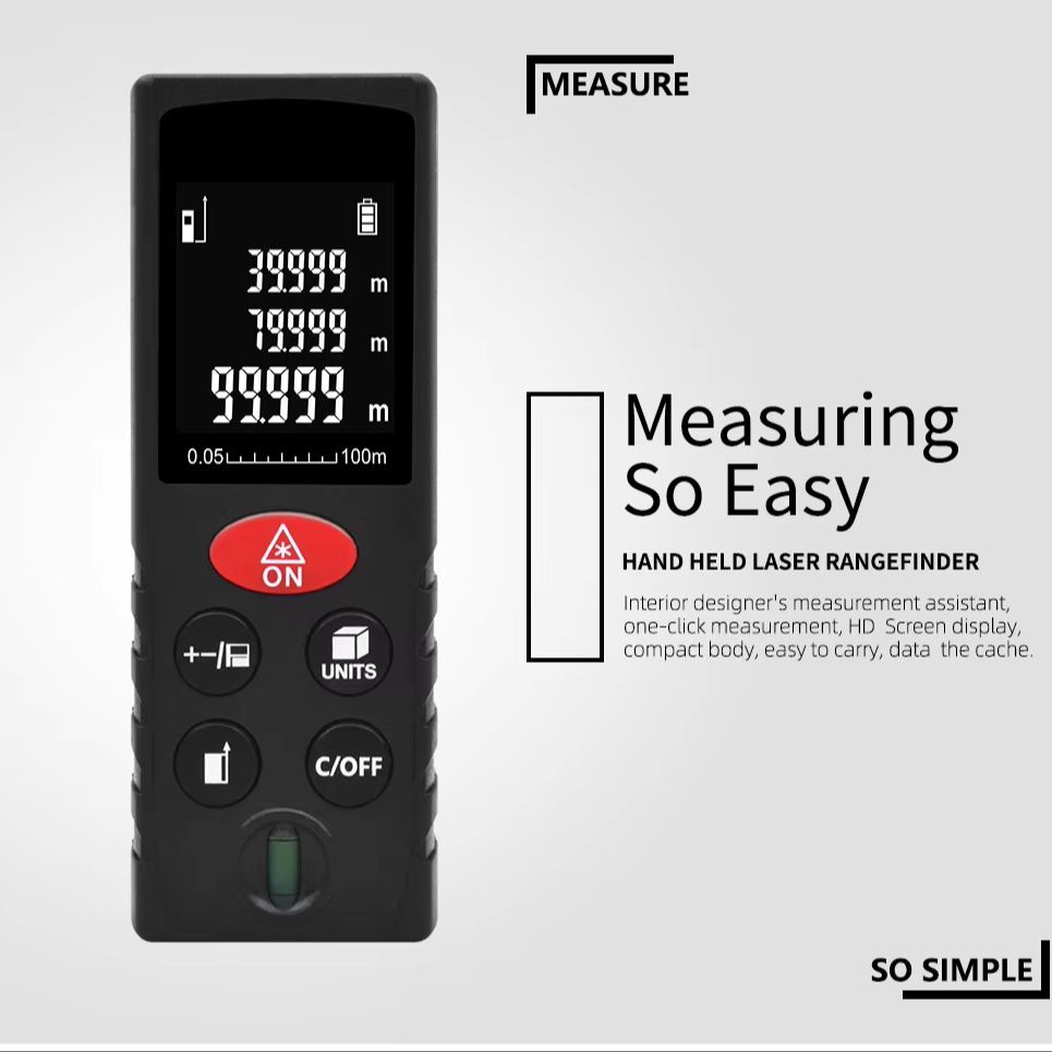 Laser Distance Meter With Bubble Level - BOAYAL Lazer Mesafe Ölçer, Su Terazisi
