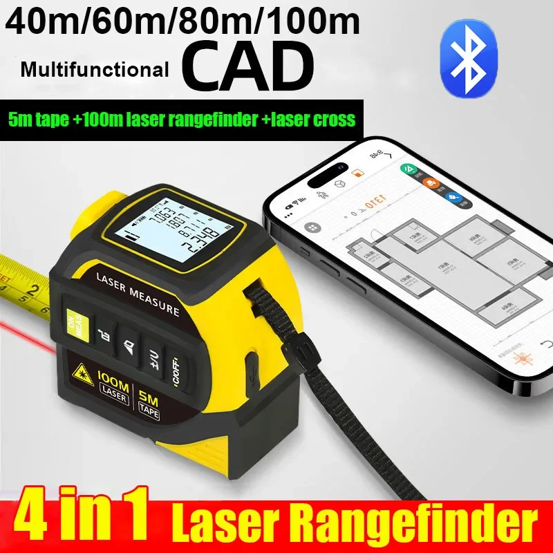 Laser Measure 40M Bluetooth - 4'ü 1 Arada Lazer Mesafe Ölçer,