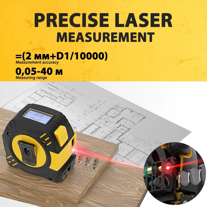 Laser Distance Meter 2 In 1 Tape - B62B 2'si 1 Arada Lazerli Şerit