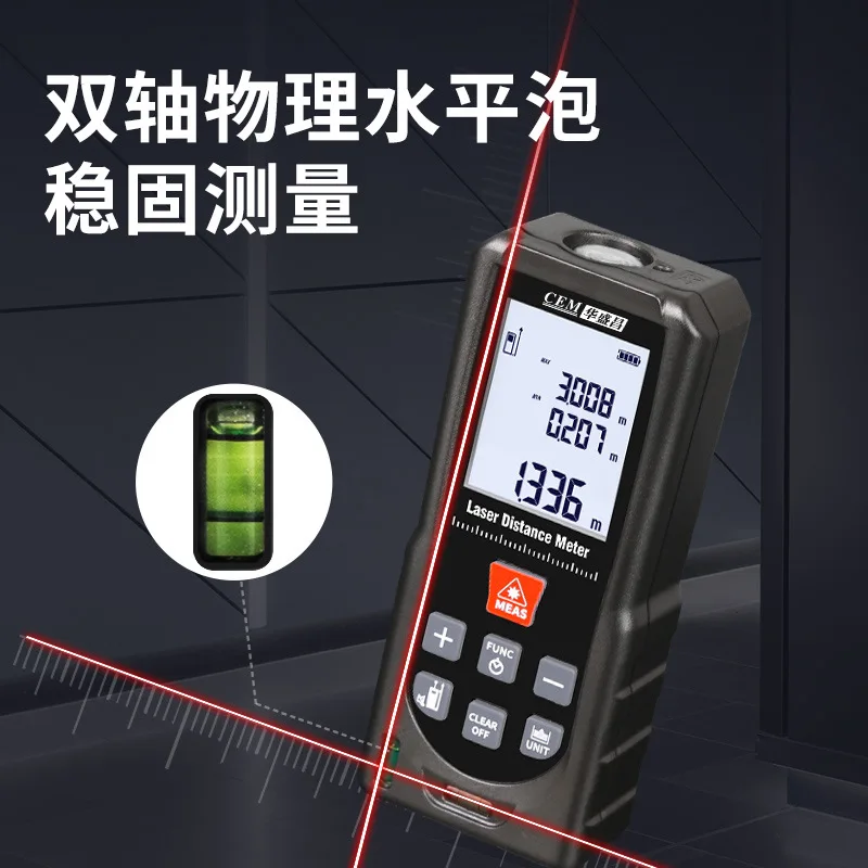Laser Distance Meter With Bubble Level - Premium CEM Lazer Mesafe Ölçer 120