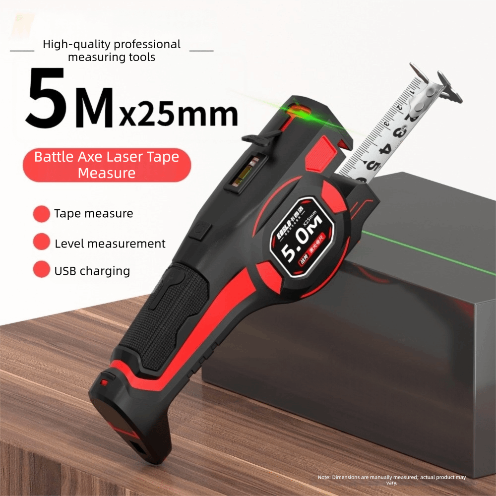 Digital Tape Measure 5M Laser - 3'ü 1 Arada Lazerli Şerit Metre,