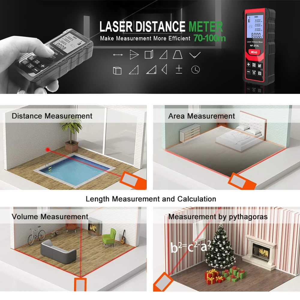 Projektör NF-271 lazer mesafe  - Laser Distance Meter 100M incelemesi ve fiyatı