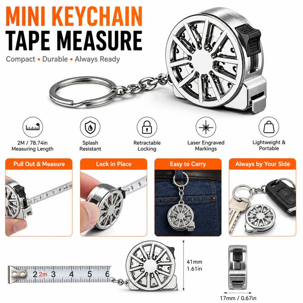 2M Anahtarlık Şerit Metre, Ele - Mini Laser Measure Keychain incelemesi ve fiyatı