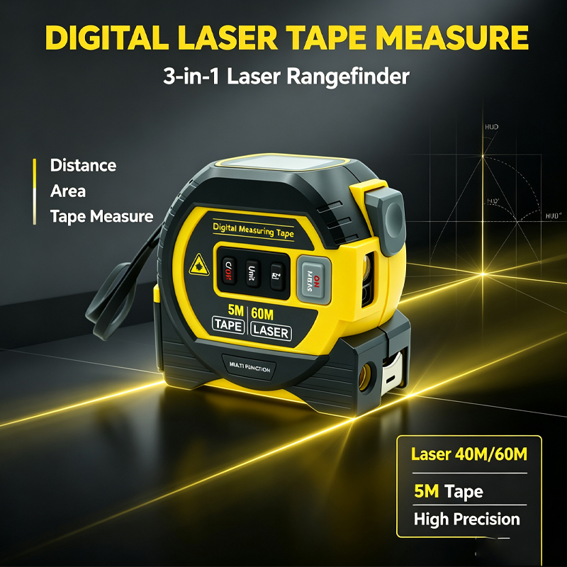 2026 Yeni Lazer Metre 3'ü 1 Ar - Digital Tape Measure 5M Laser incelemesi ve fiyatı