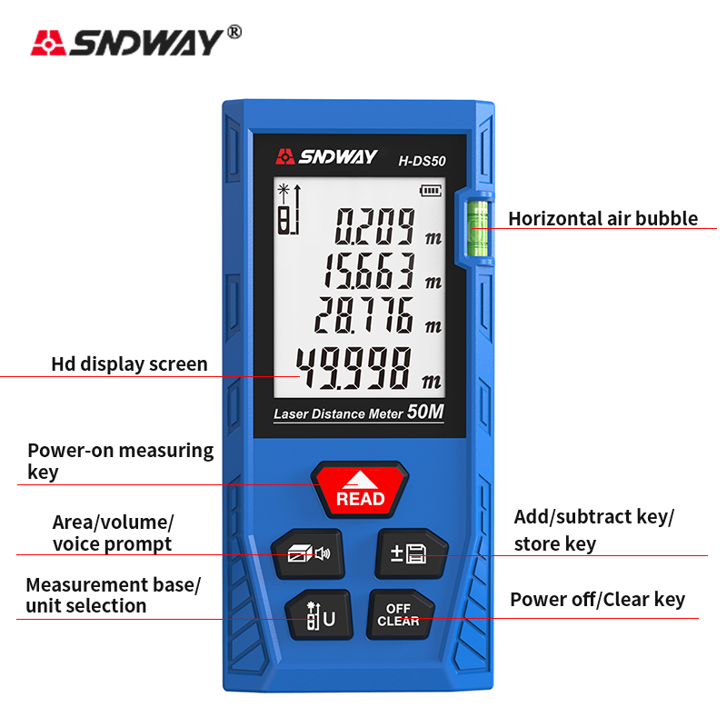 SNDWAY H-DS50 50m Dijital Laze - Laser Measure Area Volume Calculator incelemesi ve fiyatı