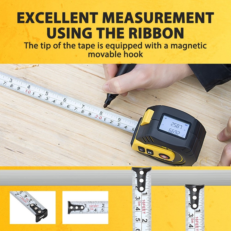 B62B 2'si 1 Arada Lazerli Şeri - Laser Distance Meter 2 In 1 Tape incelemesi ve fiyatı
