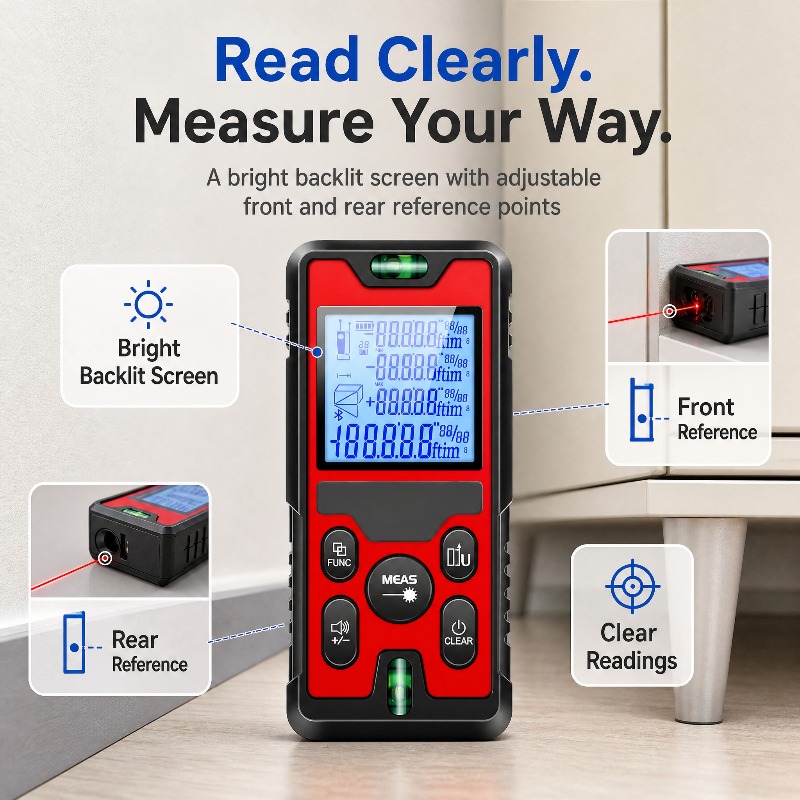 120M Lazer Mesafe Ölçer, USB-C - Laser Distance Meter With Bubble Level incelemesi ve fiyatı