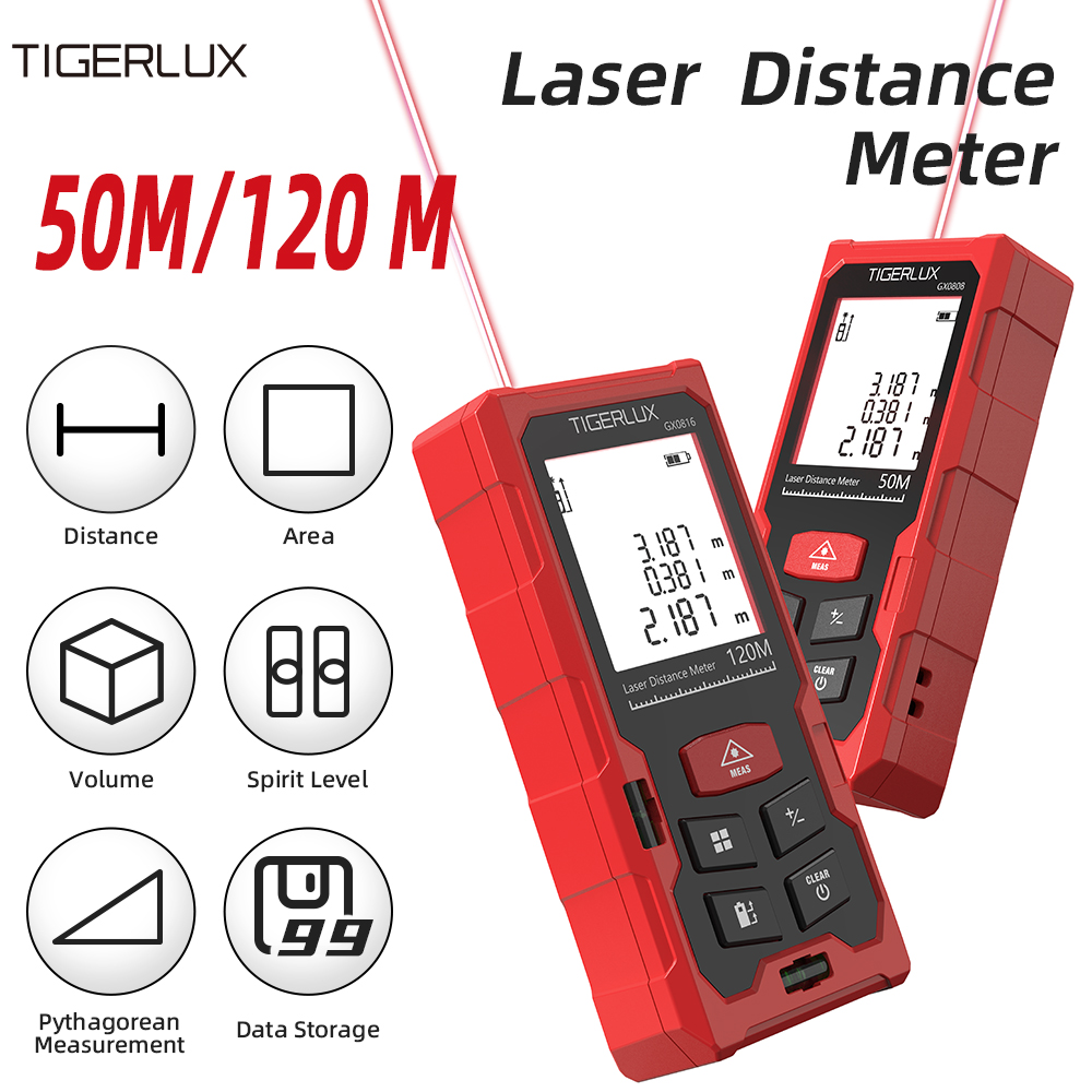 Lazer Mesafe Ölçer 50M 120M İk - Laser Distance Meter With Bubble Level incelemesi ve fiyatı