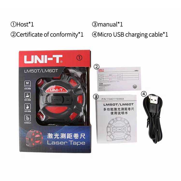 UNI-T LM50T LM60T 2'si 1 Arada - Laser Distance Meter 2 In 1 Tape incelemesi ve fiyatı