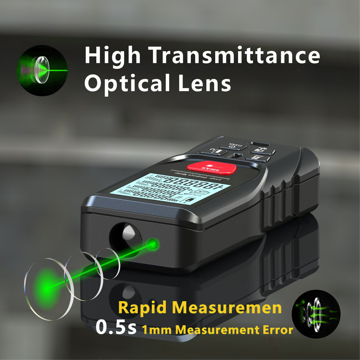 Lazer ölçer yeşil lazer ışını  - Laser Distance Meter With Bubble Level incelemesi ve fiyatı